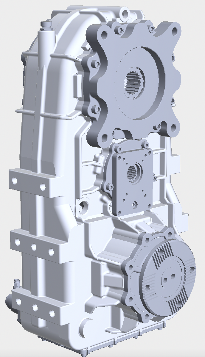 Vertical Split Shaft Unit, Vertical PTO, Vertical transfer case, Vertical gearbox, Parallel Hybrid Transmissions PHT, PCV-3000, Optima Drives