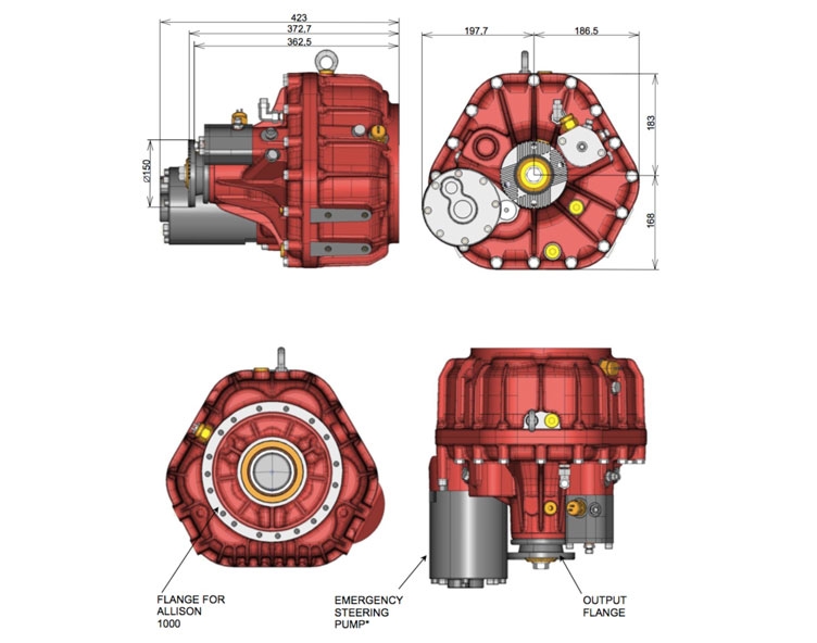 reverse gearbox, gearbox for Tunnel fire trucks, Airport shuttle buses, All kind of special vehicles
