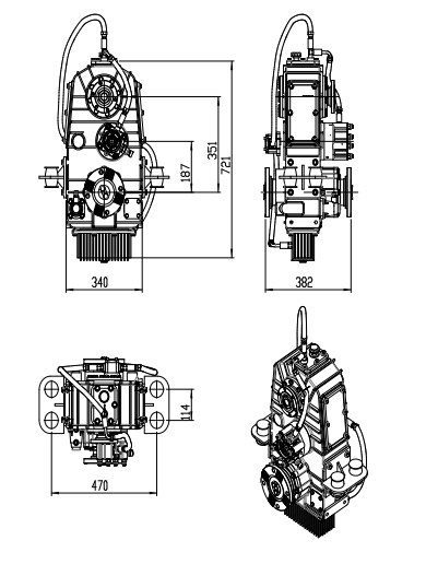 Vertical Split shaft PTO, Vertical PTO, Vertical gearbox, Split shaft Unit, SSU, Split shaft gearbox, Transfer Case, Transfer box, dropbox,